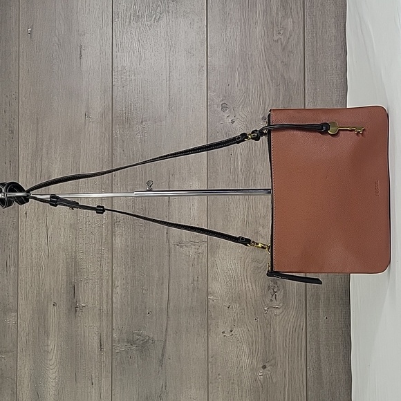 Fossil Bags Fossil Reversible Brownblack Leather Crossbody